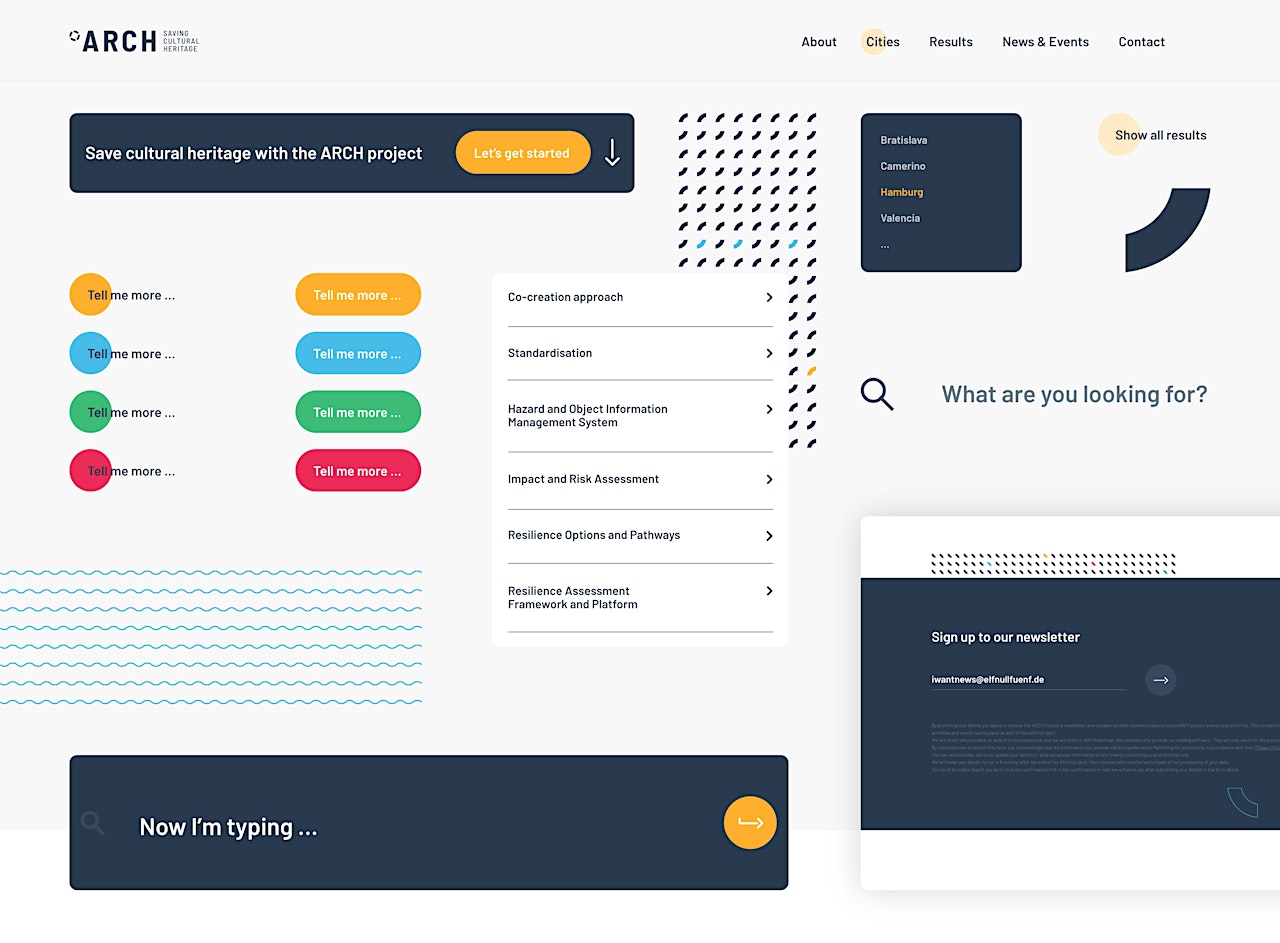 Webdesign: UX / UI Komponenten Navigation, Buttons, Icons Webdesign: UX / UI Komponenten Navigation, Buttons, Icons