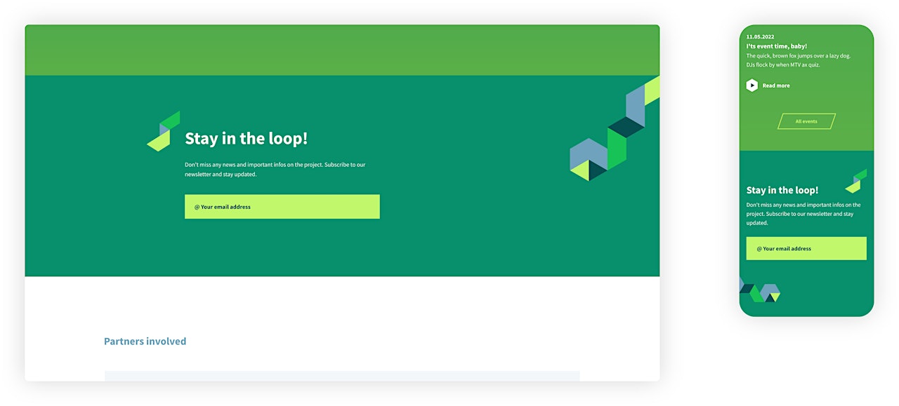 Webdesign: Newsletter-Komponente Webdesign: Newsletter-Komponente