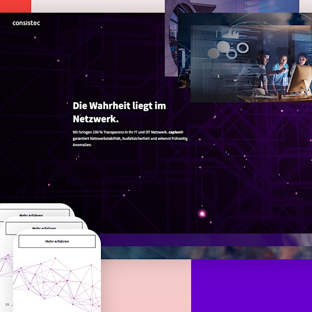 Case study Digital Branding und Webdesign consistec GmbH: Screens Website, digitales Design