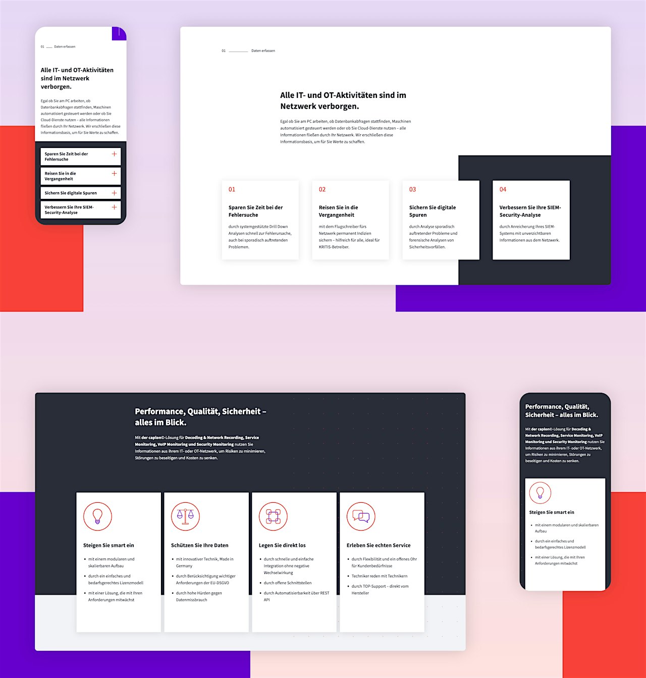 Webdesign / Screens: Content-Slide, Feature board Webdesign / Screens: Content-Slide, Feature board
