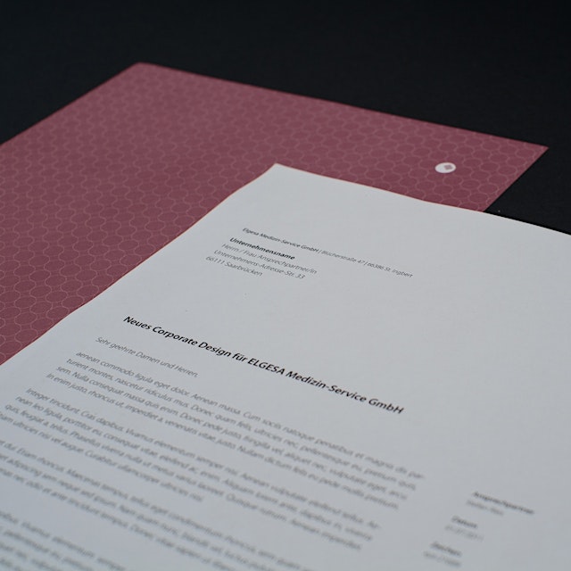 Foto Briefpapier Vorder- und Rückseite aus Corporate Design und Branding für ELGESA GmbH Foto Briefpapier Vorder- und Rückseite aus Corporate Design und Branding für ELGESA GmbH