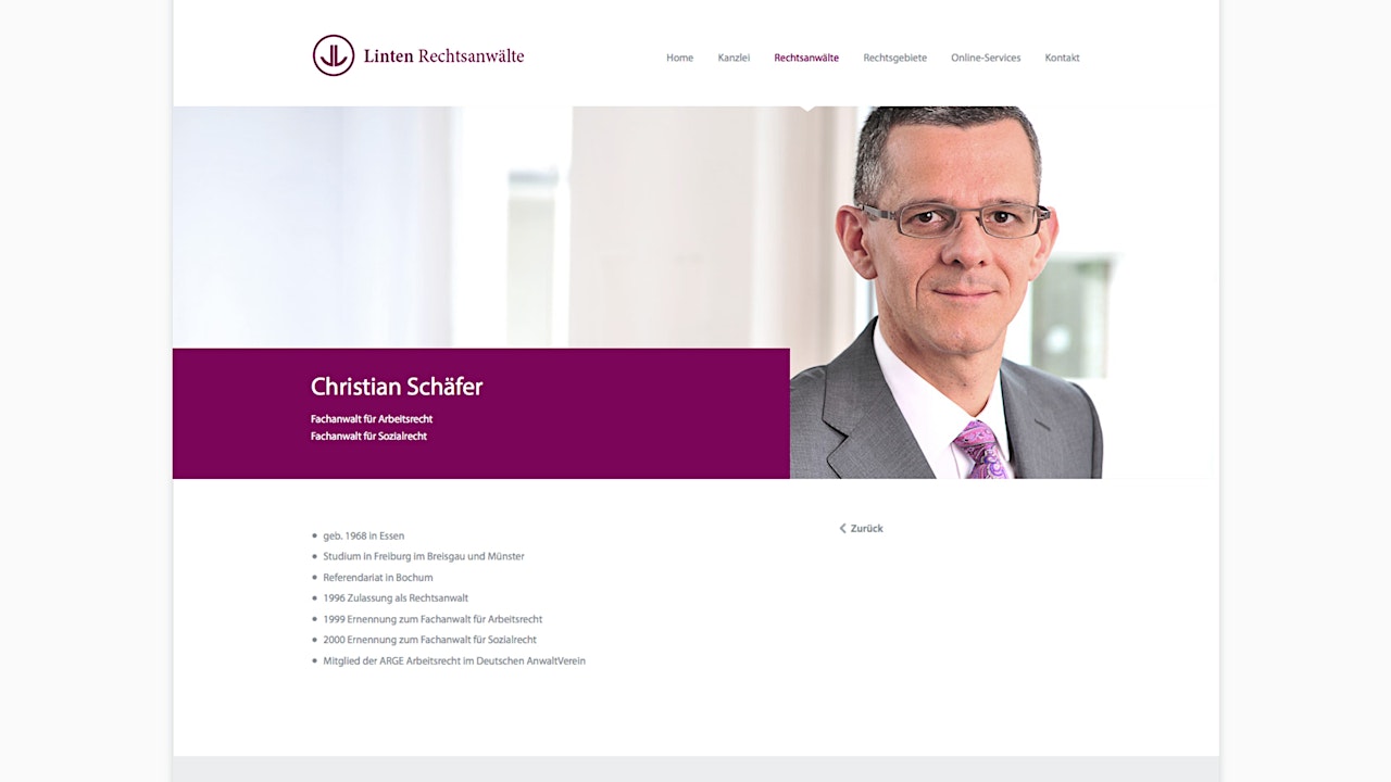Webdesign Seitentyp Anwaltseite Webdesign Seitentyp Anwaltseite